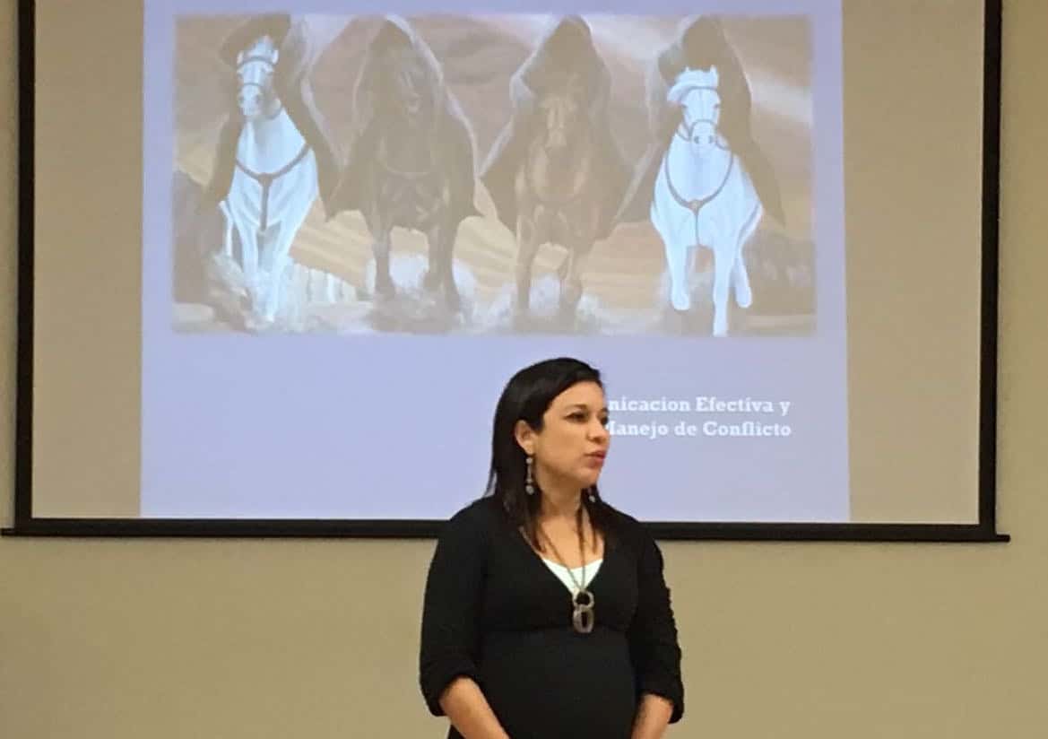 Dr Heide Rodriguez teaching Gottman's  horsemen